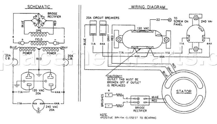 Page B Diagram and Parts List for 9460-0 S4000 Briggs and Stratton Generator